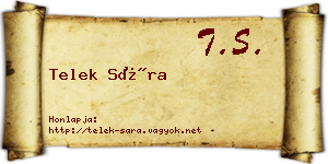 Telek Sára névjegykártya